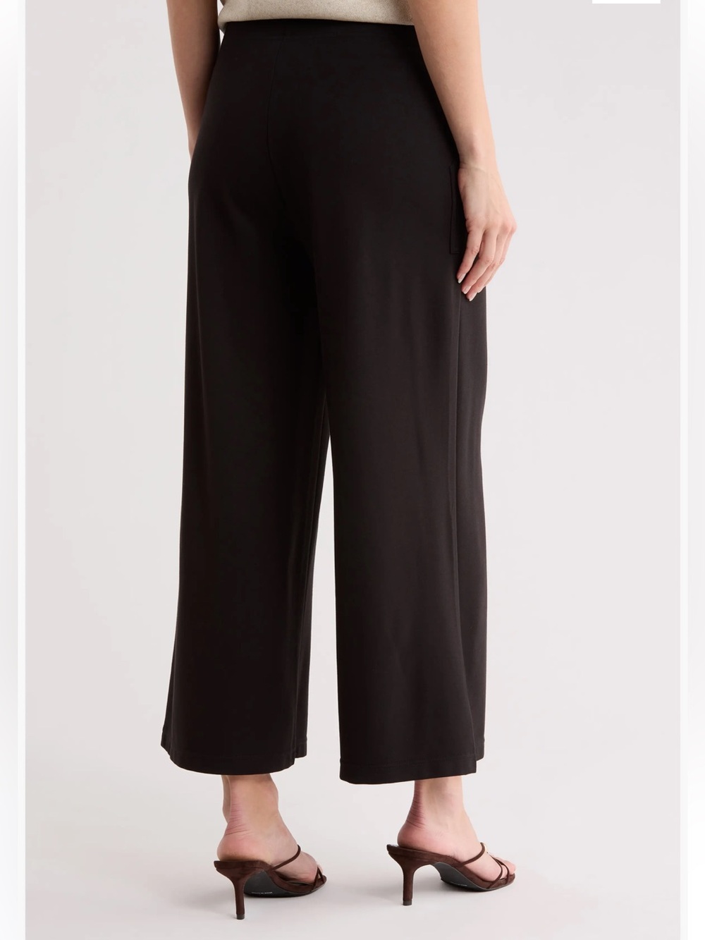Max Studio Ponte Crop Wide Leg Pull-On Pants - Picture 2 of 7
